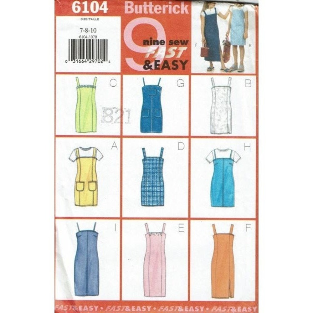 Butterick Sewing Pattern 6104 Dress Sleeveless Girls Size 7-10 UNCUT